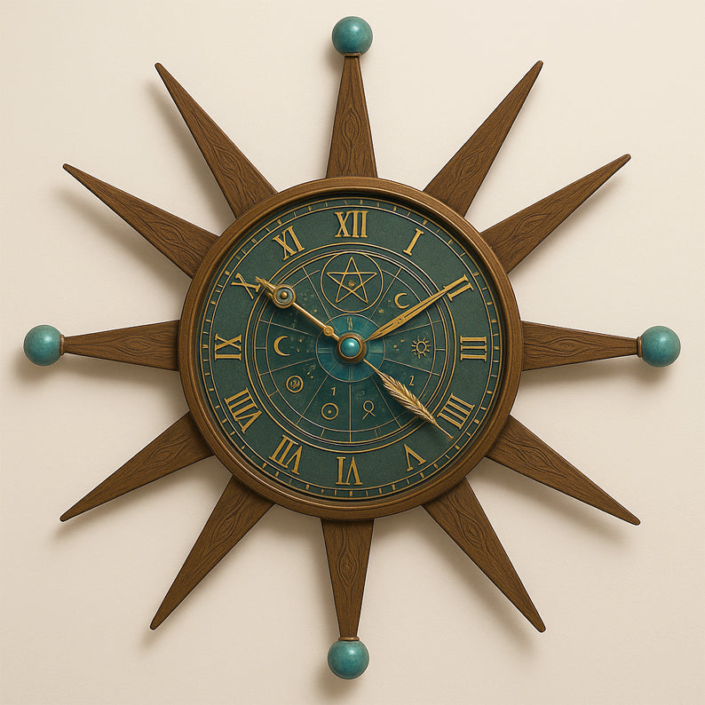 Mystical Sunburst Wall Clock – Where Time Meets Magic