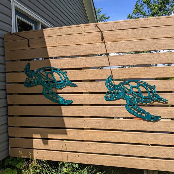 Swimming Sea Turtle Metal Wall Art