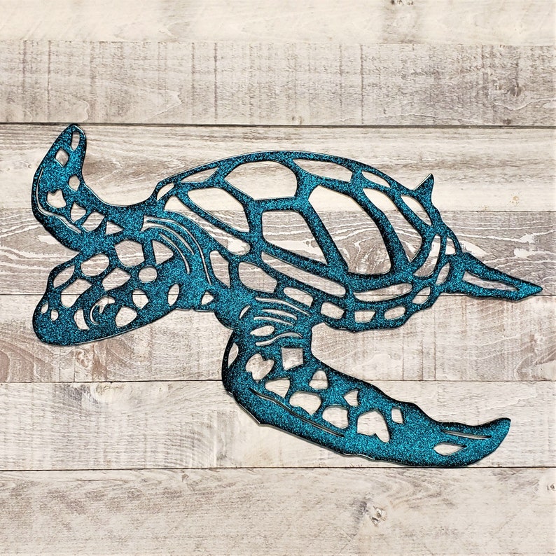 Swimming Sea Turtle Metal Wall Art