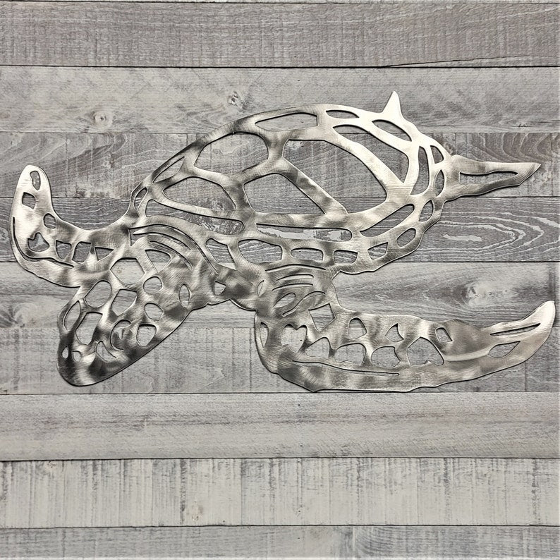 Swimming Sea Turtle Metal Wall Art