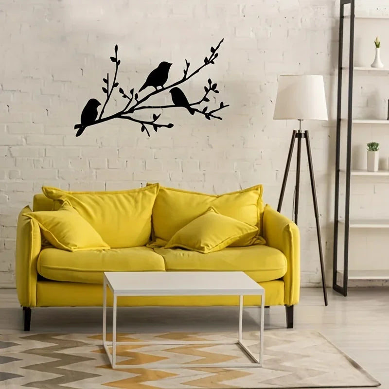 Bird on a Branch Metal Wall Art - Unique Tree Decor for Home, Housewarming Gift, Elegant Bird Design Metal Wall Sign