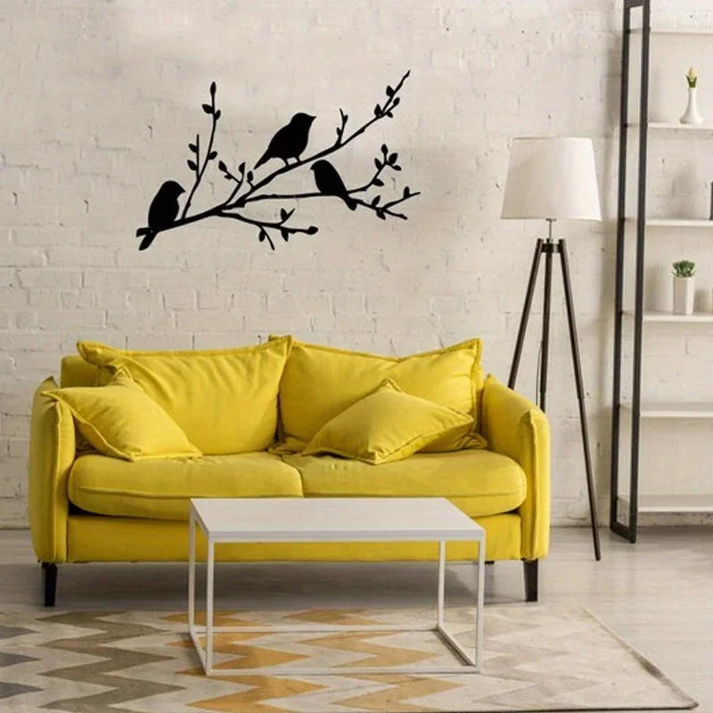 Bird on a Branch Metal Wall Art - Unique Tree Decor for Home, Housewarming Gift, Elegant Bird Design Metal Wall Sign