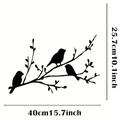 Bird on a Branch Metal Wall Art - Unique Tree Decor for Home, Housewarming Gift, Elegant Bird Design Metal Wall Sign