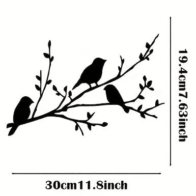Bird on a Branch Metal Wall Art - Unique Tree Decor for Home, Housewarming Gift, Elegant Bird Design Metal Wall Sign
