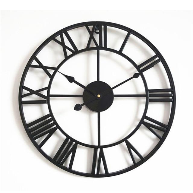 Retro Roman Number Large Metal Wall Clock Wall Decoration