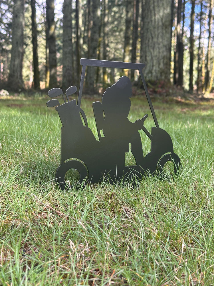 Bigfoot Golf Cart Silhouette Yard Decor