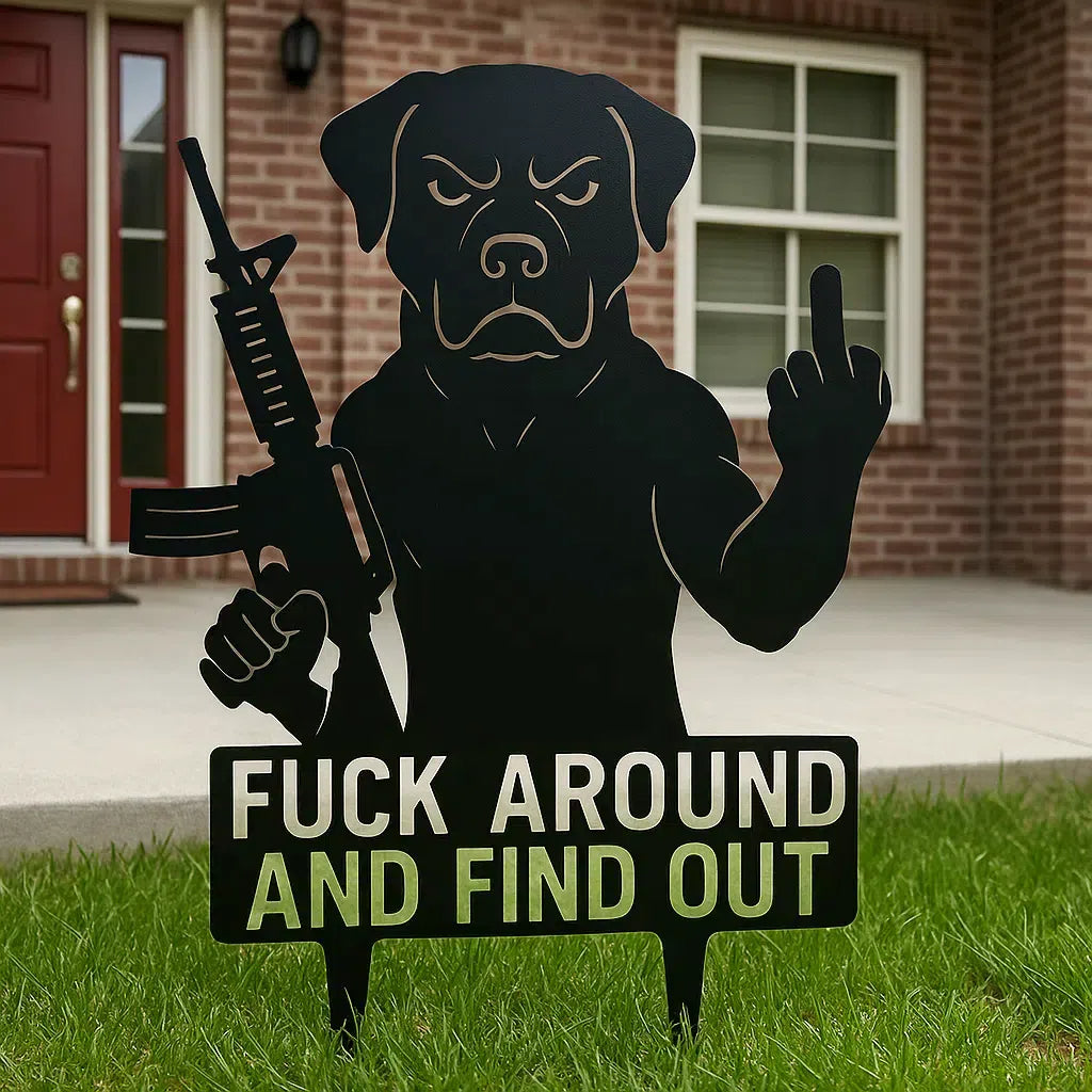 FAFO Dog Garden Metal Signs