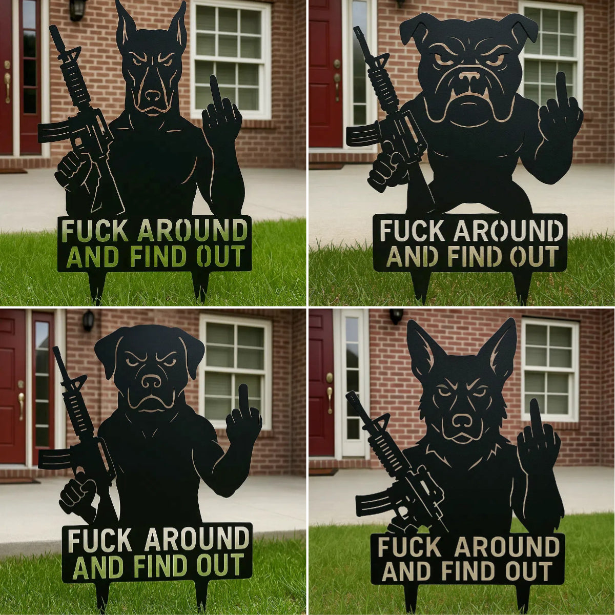 FAFO Dog Garden Metal Signs