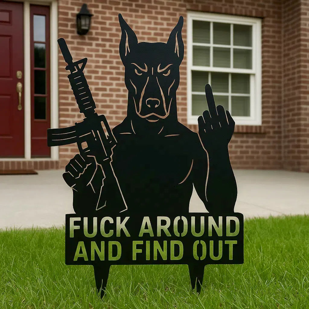 FAFO Dog Garden Metal Signs
