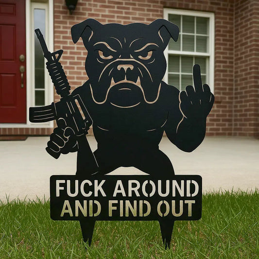 FAFO Dog Garden Metal Signs