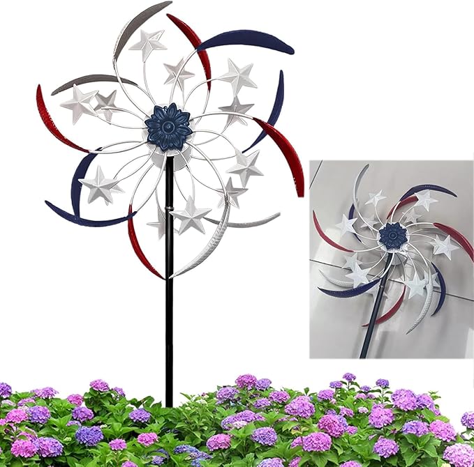Patriotic Pinwheel Red White and Blue American Flag Pinwheel