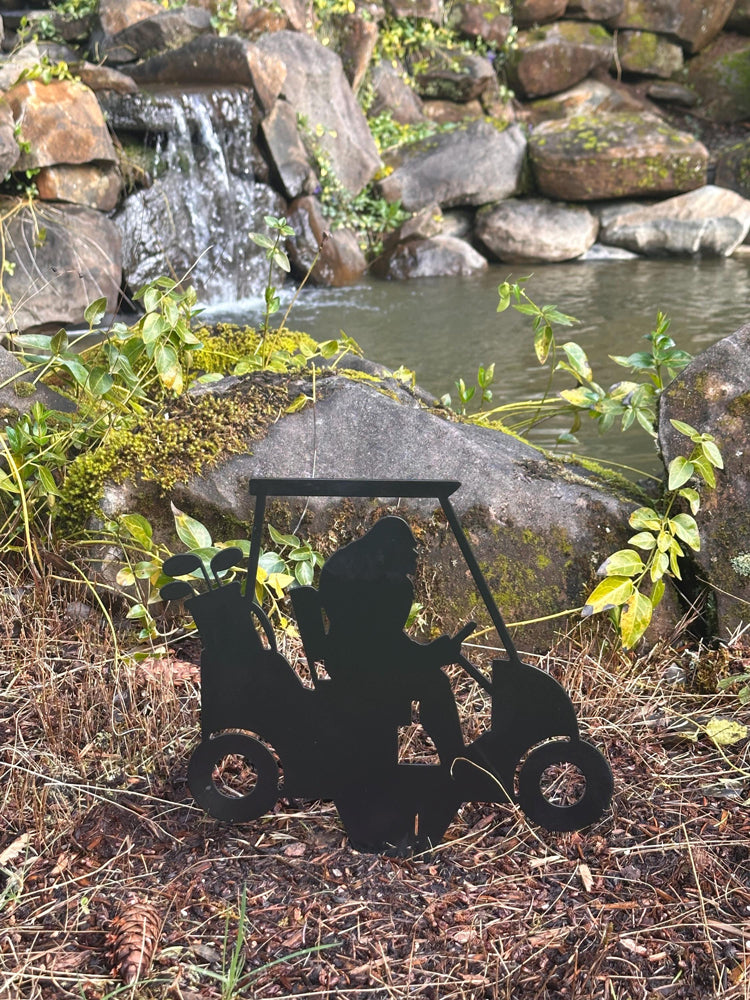 Bigfoot Golf Cart Silhouette Yard Decor
