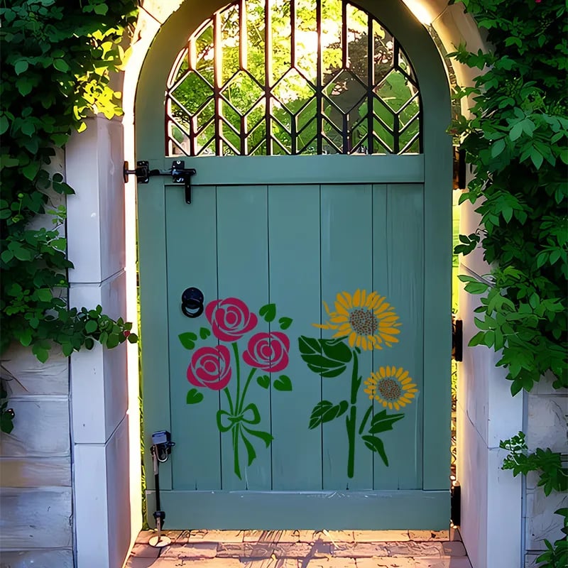Garden Fence Large Flower Stencils - DIY Decoration