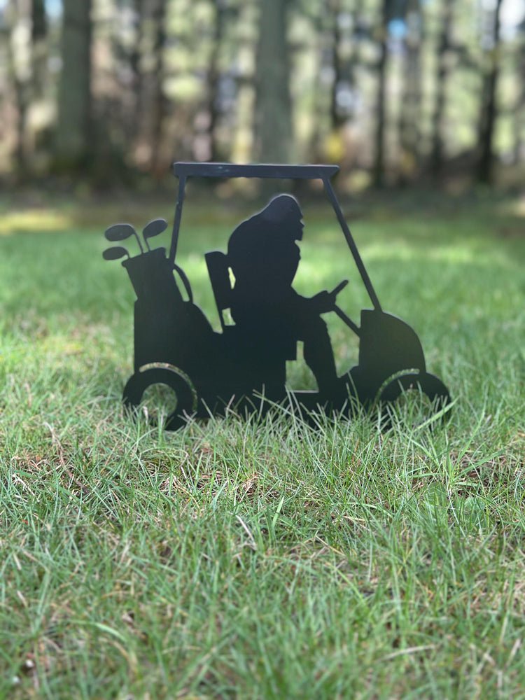Bigfoot Golf Cart Silhouette Yard Decor