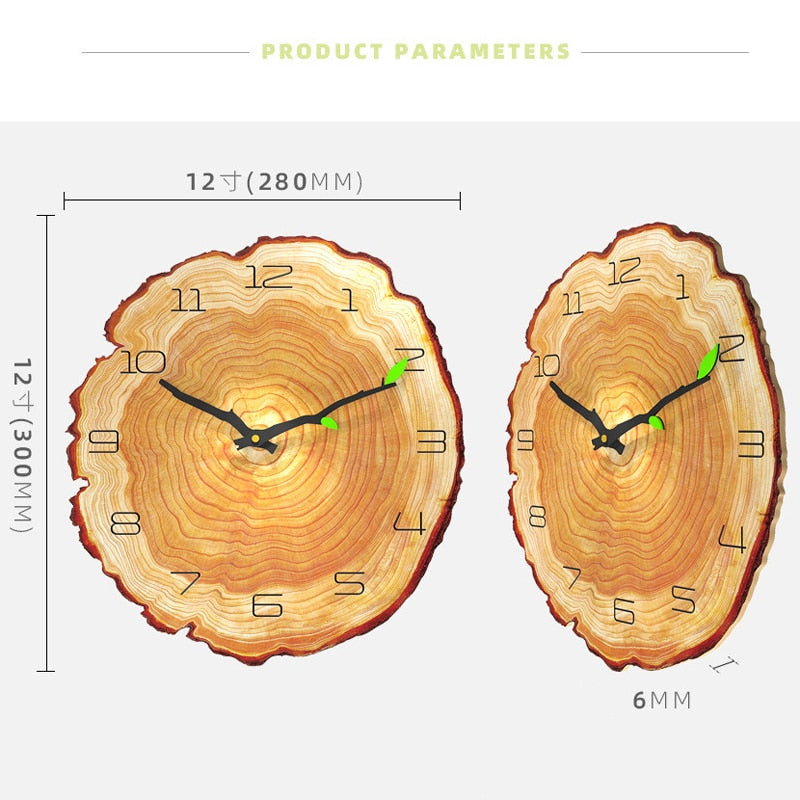 Nature Style Wood Grain 12 Inch Home Kitchen Decor Wall Clock