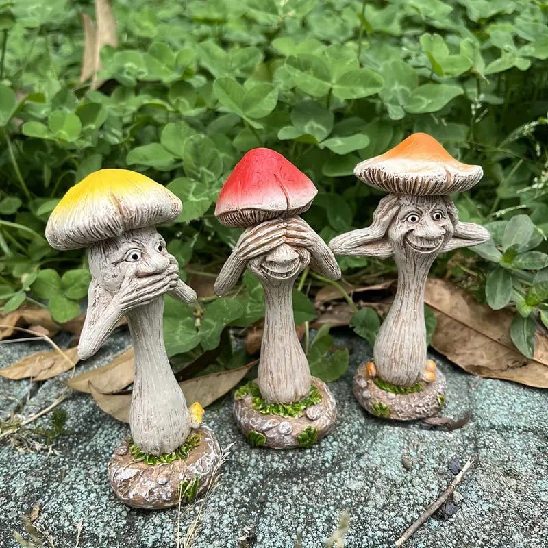 Whimsical Mushroom Trio