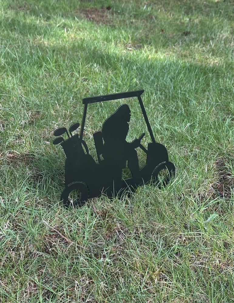 Bigfoot Golf Cart Silhouette Yard Decor