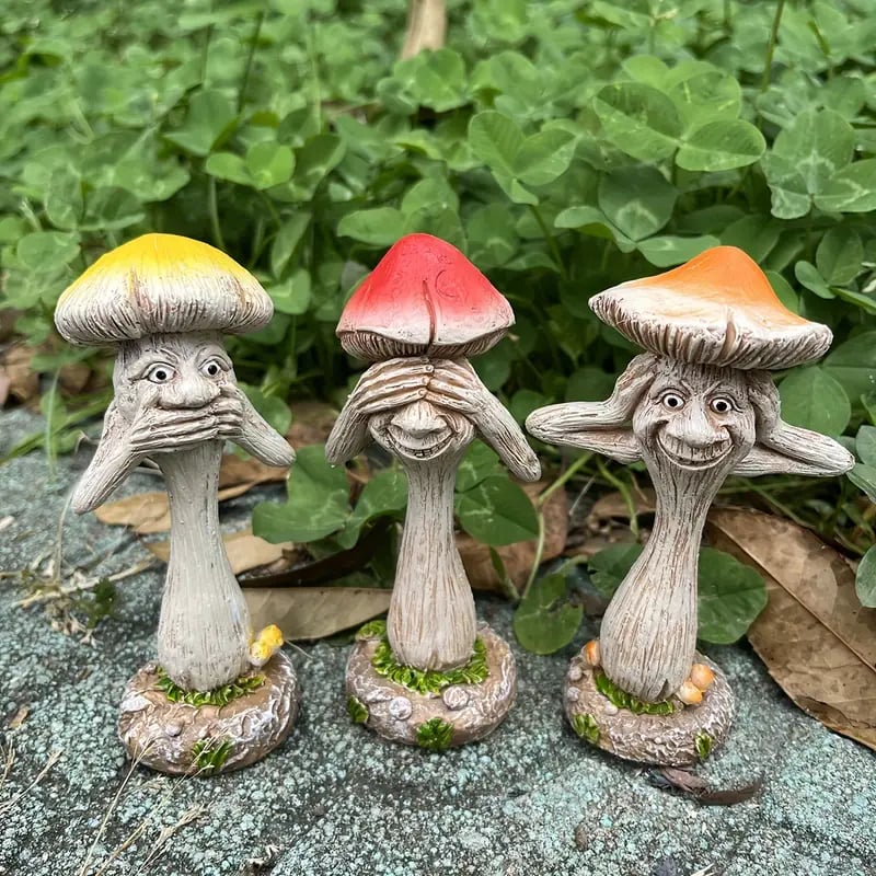 Whimsical Mushroom Trio