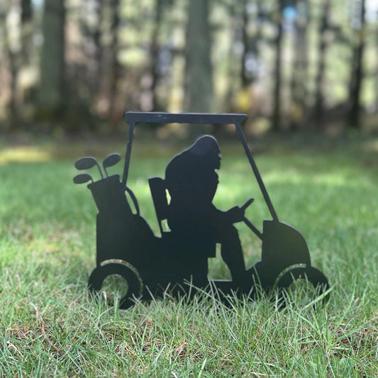 Bigfoot Golf Cart Silhouette Yard Decor