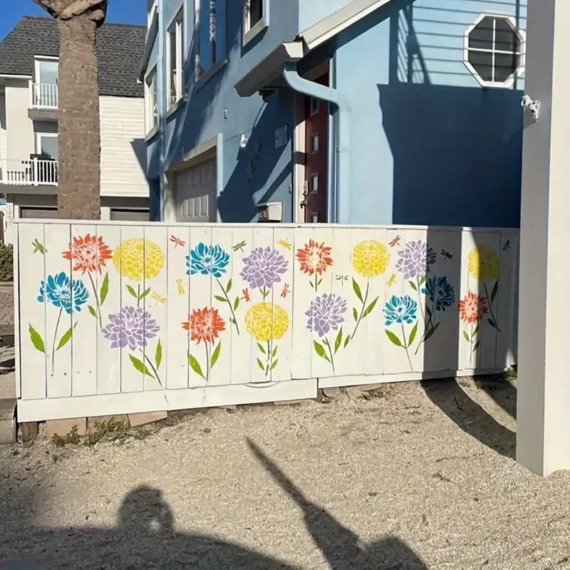 Garden Fence Large Flower Stencils - DIY Decoration