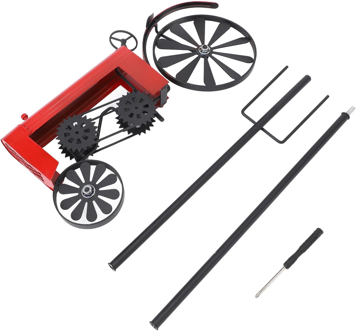 Vintage Hand-Welded Wrought Iron Tractor Outdoor Windmill