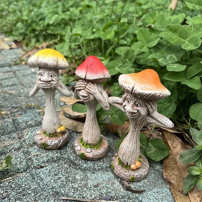 Whimsical Mushroom Trio