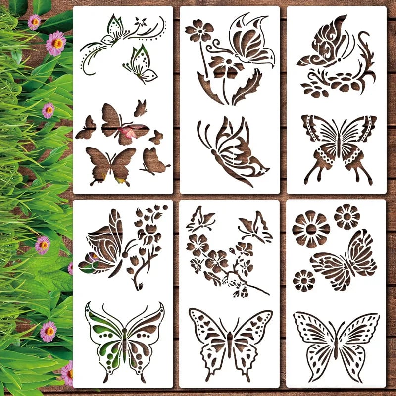 Garden Fence Large Flower Stencils - DIY Decoration