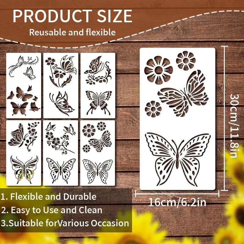 Garden Fence Large Flower Stencils - DIY Decoration