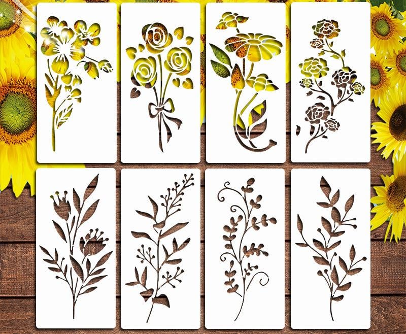 Garden Fence Large Flower Stencils - DIY Decoration