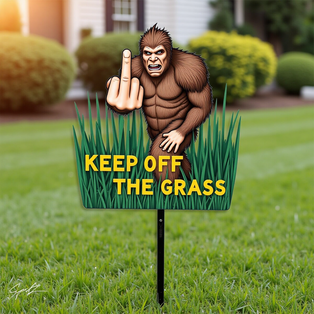 The Hilariously Rude Bigfoot Garden Sign