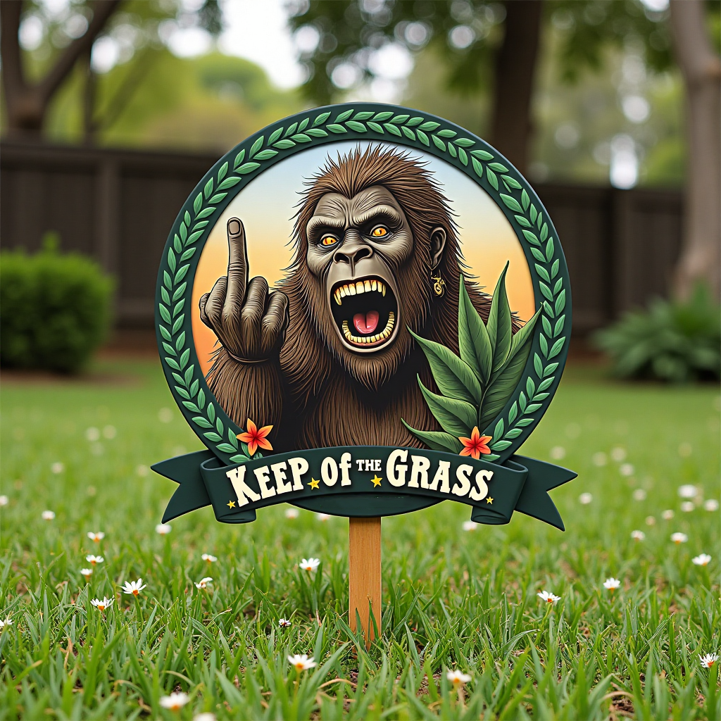 The Hilariously Rude Bigfoot Garden Sign