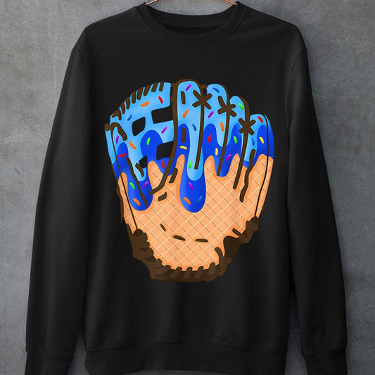 Ice Cream Cone Baseball Glove Drip Sweatshirt