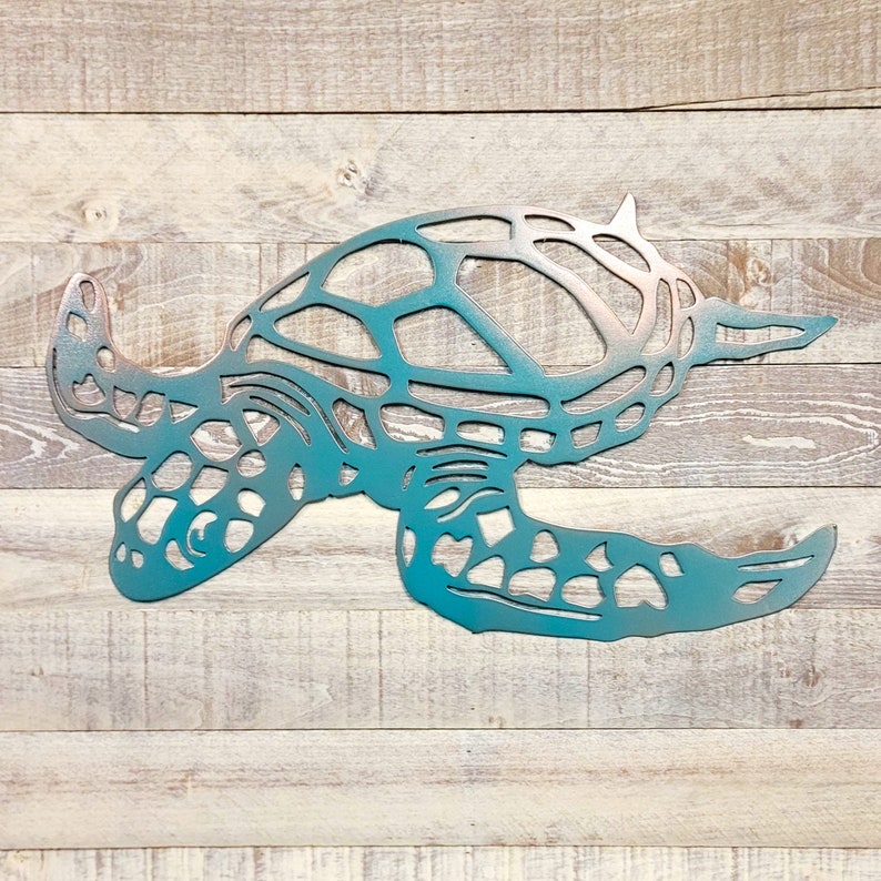 Swimming Sea Turtle Metal Wall Art
