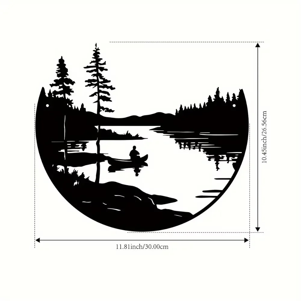 Scenic Lake and Mountain Metal Wall Art – Stunning Outdoor & Indoor Decor for Home, Patio, and Living Room