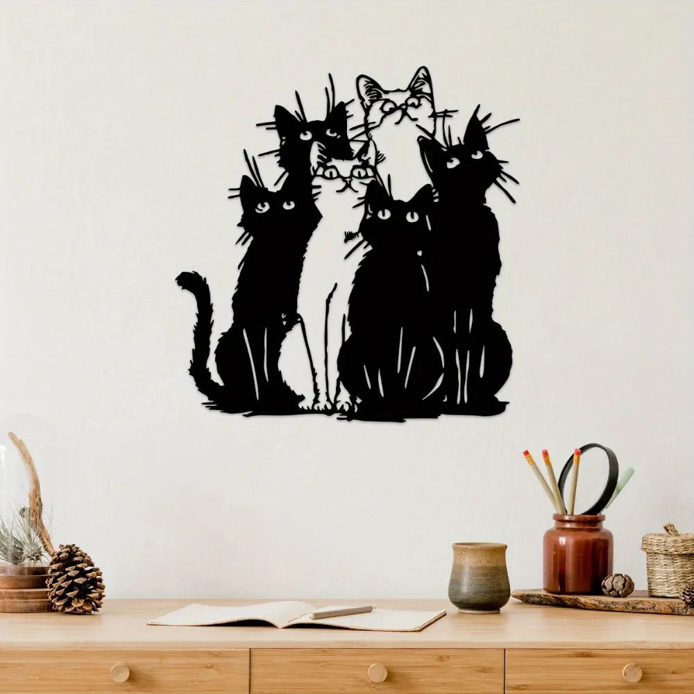 Top Rated Charming Metal Cat Wall Art – Unique Feline Decor, Perfect Gift for Cat Lovers, Ideal for Thanksgiving & Christmas