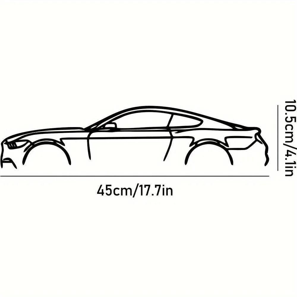 Premium Hot Border Metal Line Sports Car Wall Art - Iron Car Decoration, Unique Hanging Ornament for Garage & Room Decor