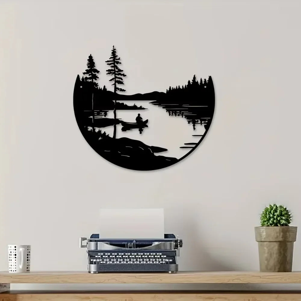 Scenic Lake and Mountain Metal Wall Art – Stunning Outdoor & Indoor Decor for Home, Patio, and Living Room