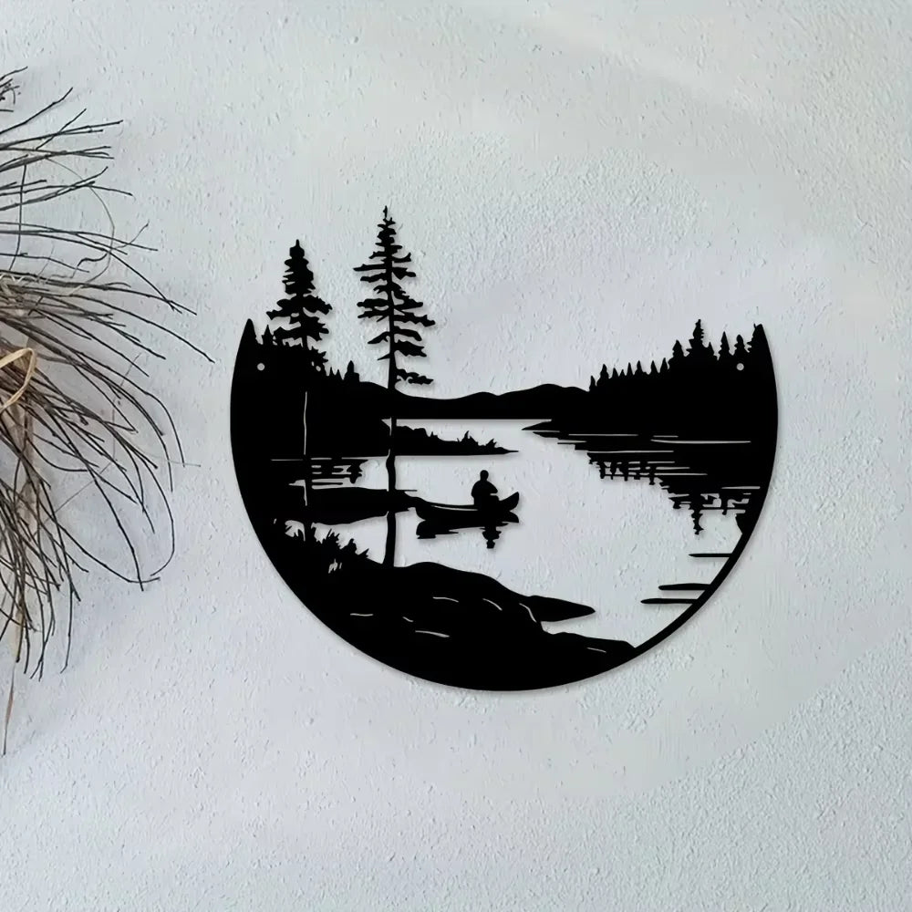 Scenic Lake and Mountain Metal Wall Art – Stunning Outdoor & Indoor Decor for Home, Patio, and Living Room