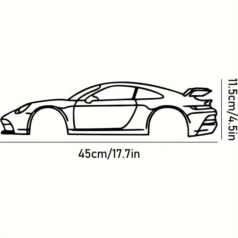 Premium Hot Border Metal Line Sports Car Wall Art - Iron Car Decoration, Unique Hanging Ornament for Garage & Room Decor