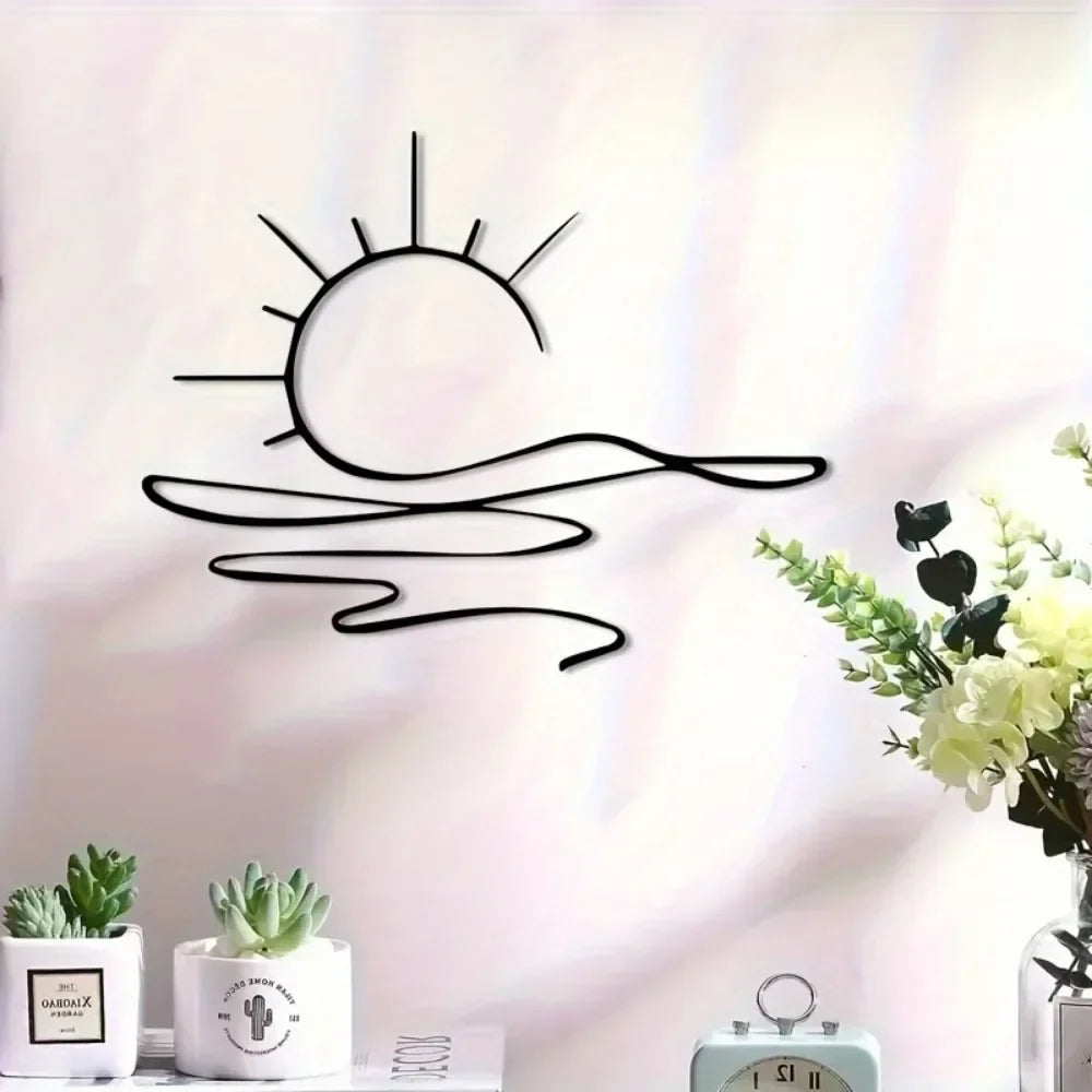 Sunrise Metal Wall Art - Stylish Iron Decor for Contemporary Homes, Ideal Wedding & Housewarming Gift