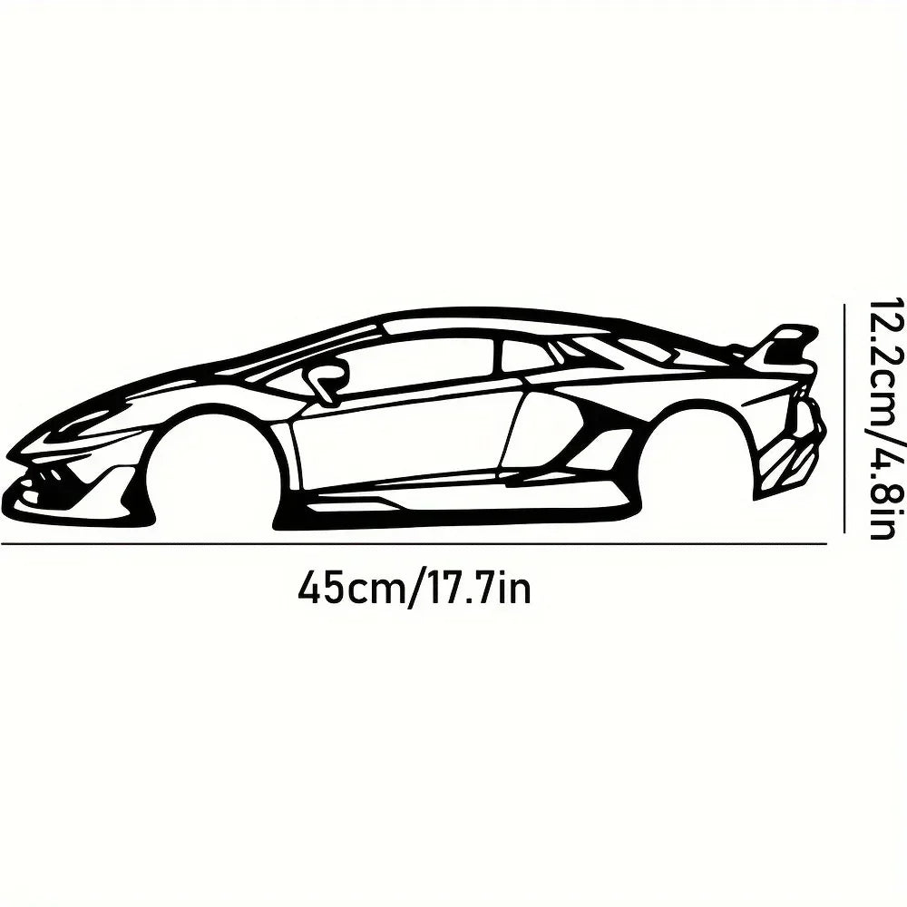 Stylish Iron Sports Car Wall Art – Hot Border Metal Line Design for Auto Enthusiasts and Car Lovers