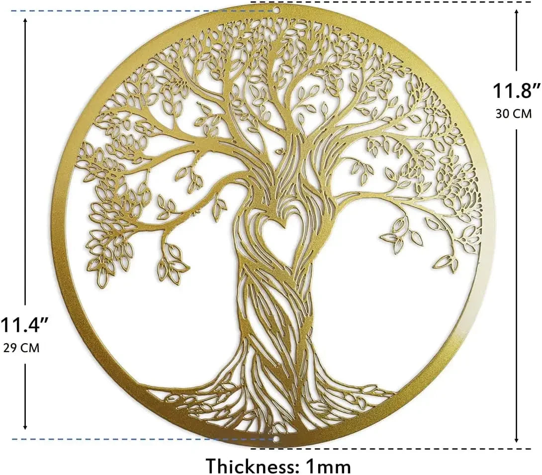 Rustic Black Tree of Life Metal Wall Art – Laser Cut Sculpture for Living Room, Bedroom, Indoor & Outdoor Home Decor