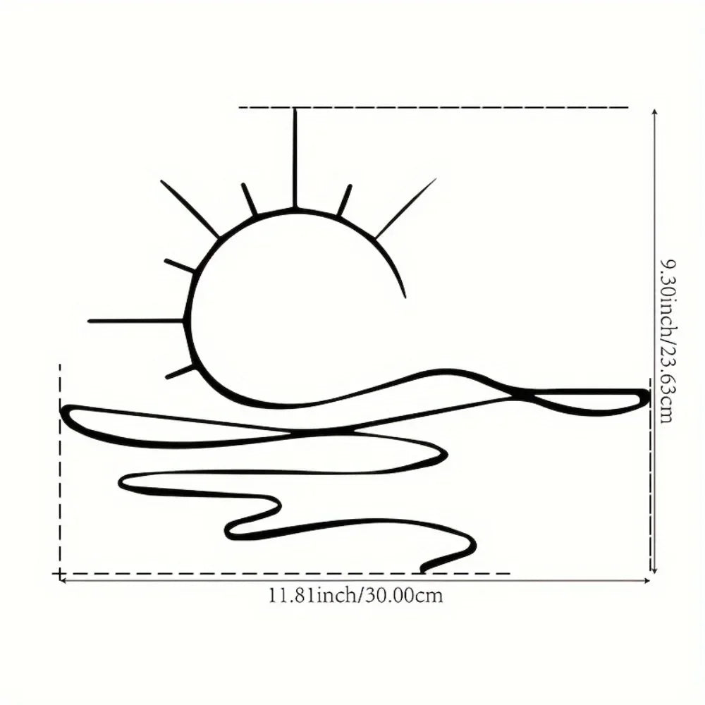 Sunrise Metal Wall Art - Stylish Iron Decor for Contemporary Homes, Ideal Wedding & Housewarming Gift