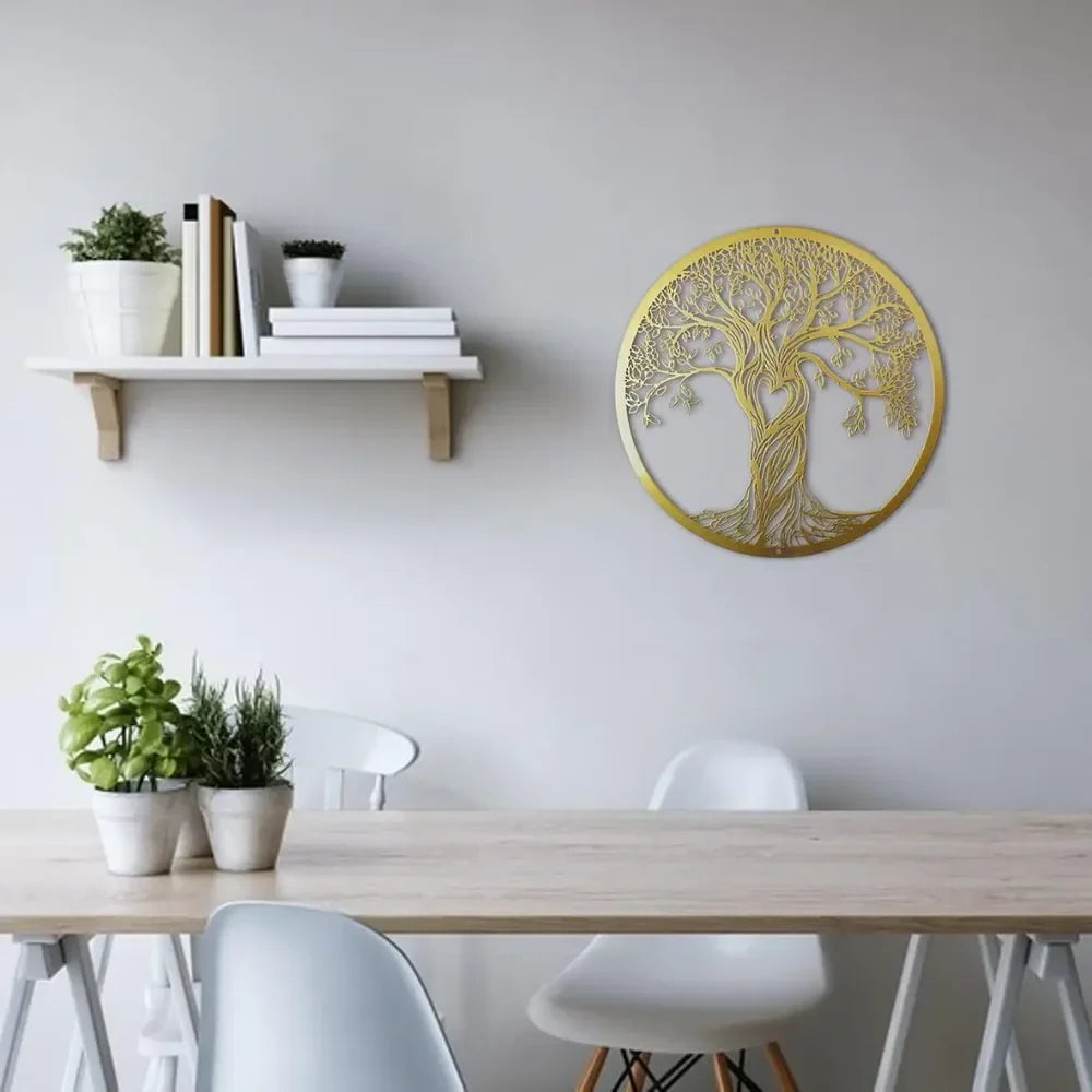 Rustic Black Tree of Life Metal Wall Art – Laser Cut Sculpture for Living Room, Bedroom, Indoor & Outdoor Home Decor