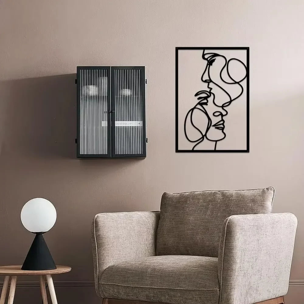 Modern Minimalist Metal Wall Art - Valentine’s Day Kiss Hand Design for Stylish Interiors