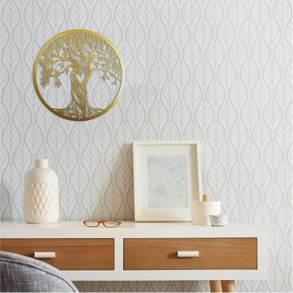 Rustic Black Tree of Life Metal Wall Art – Laser Cut Sculpture for Living Room, Bedroom, Indoor & Outdoor Home Decor