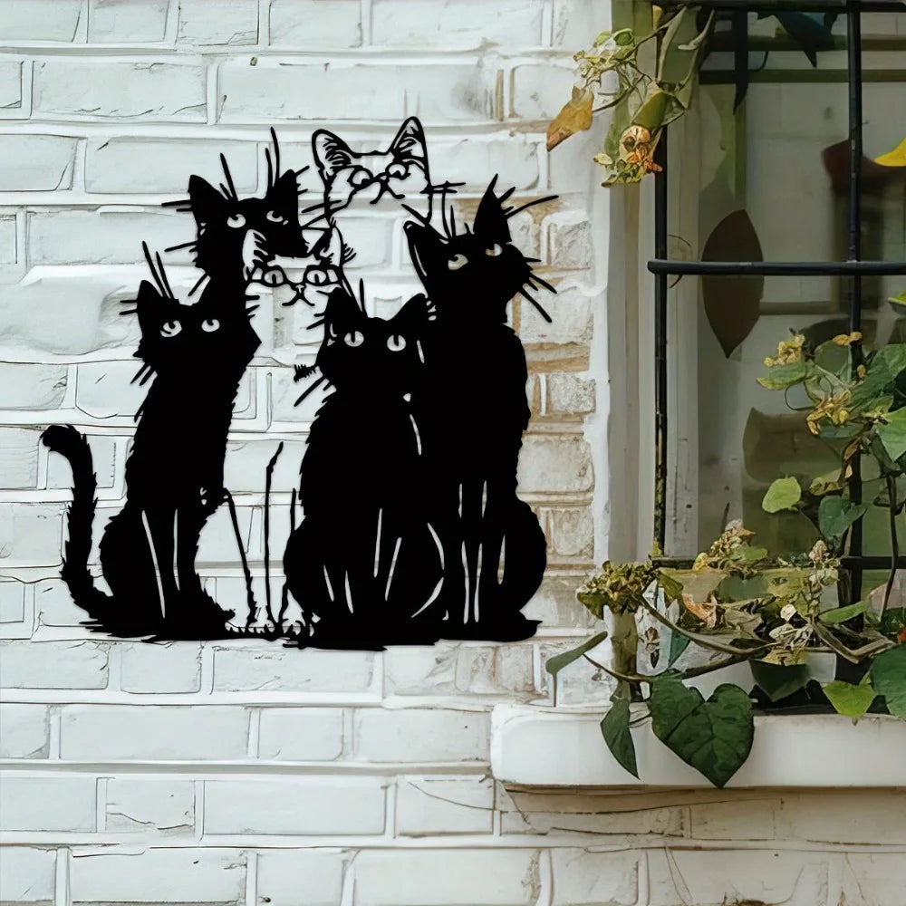 Top Rated Charming Metal Cat Wall Art – Unique Feline Decor, Perfect Gift for Cat Lovers, Ideal for Thanksgiving & Christmas