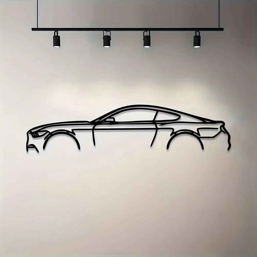 Stylish Iron Sports Car Wall Art – Hot Border Metal Line Design for Auto Enthusiasts and Car Lovers