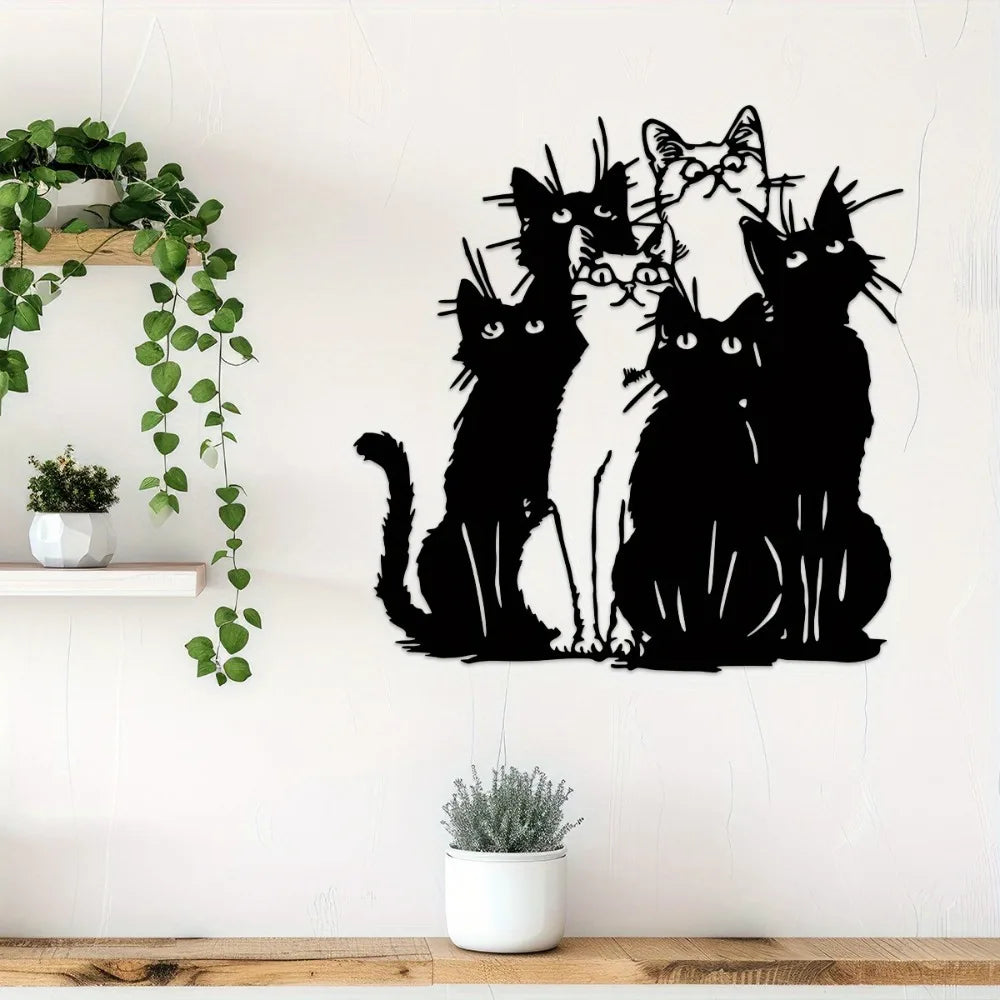 Top Rated Charming Metal Cat Wall Art – Unique Feline Decor, Perfect Gift for Cat Lovers, Ideal for Thanksgiving & Christmas