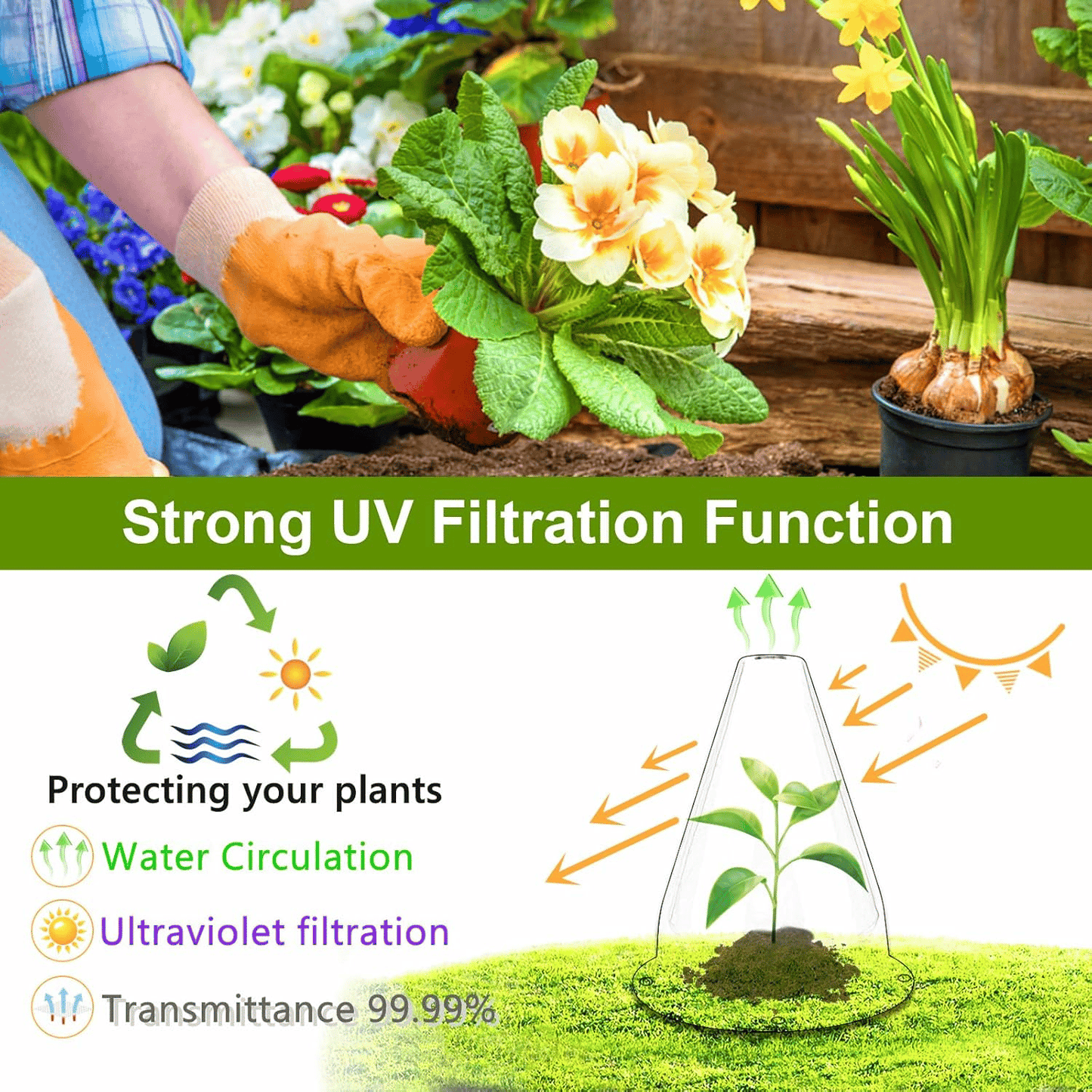 Gardening Greenhouse Plant Covers - Reusable, Light-transmitting and Breathable